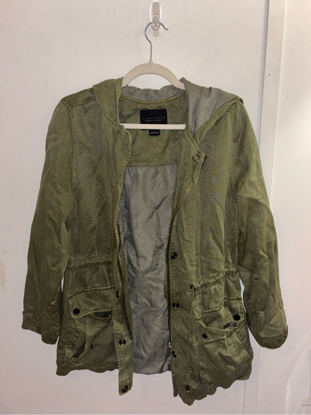 Sanctuary Olive Hooded Utility Anorak Jacket